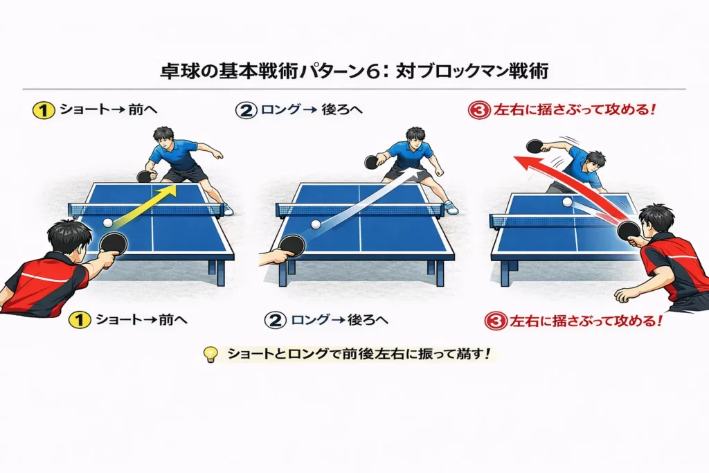 卓球の基本戦術パターン6：対ブロックマン戦術